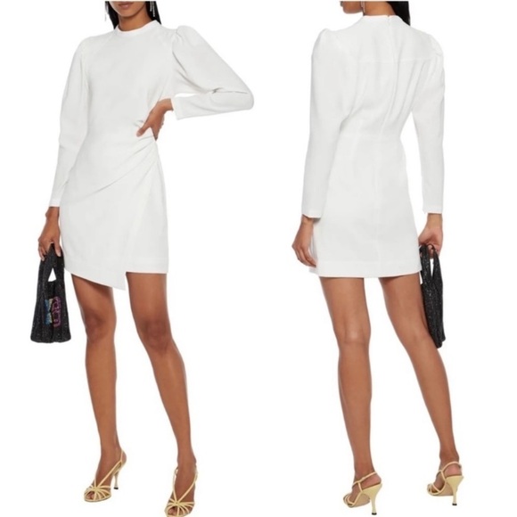 A.L.C Jane Ruched Asymmetrical White Mini Dress Bridal Wedding - Picture 1 of 16